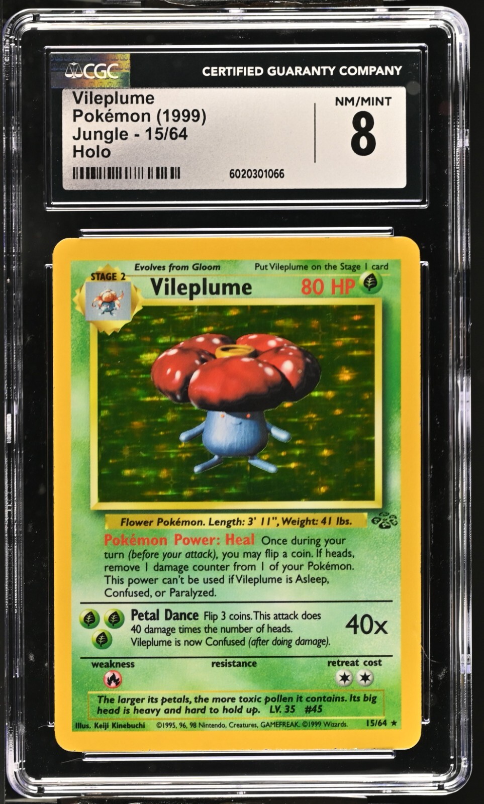 CGC 8 Vileplume Holo 15/64 Jungle 1999 Pokemon Card