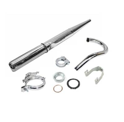 Auspuffanlage komplett ø28mm verchromt mit Delle für Simson S50 S51 S70 Enduro