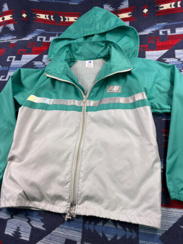 Womens Vintage 80s 90s New Balance Running Windbreaker Hoodie Jacket Sz M Coat - Picture 2 of 12