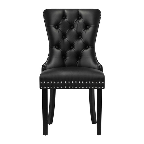 NNEED Velert Dining Chair with French Tufted X2 Black - Picture 3 of 7