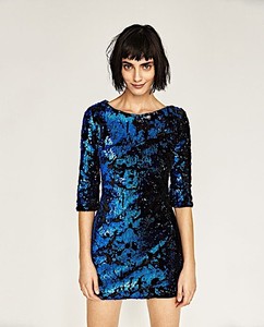 zara black sequin dress