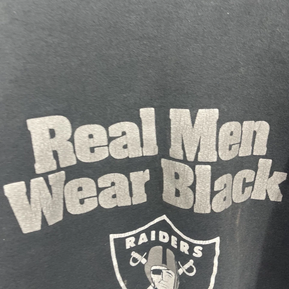 Sudadera Negra De Colección NFL Raiders Hombres Reales XL Fruit of the Loom LEER y2k Foto 3 de 4