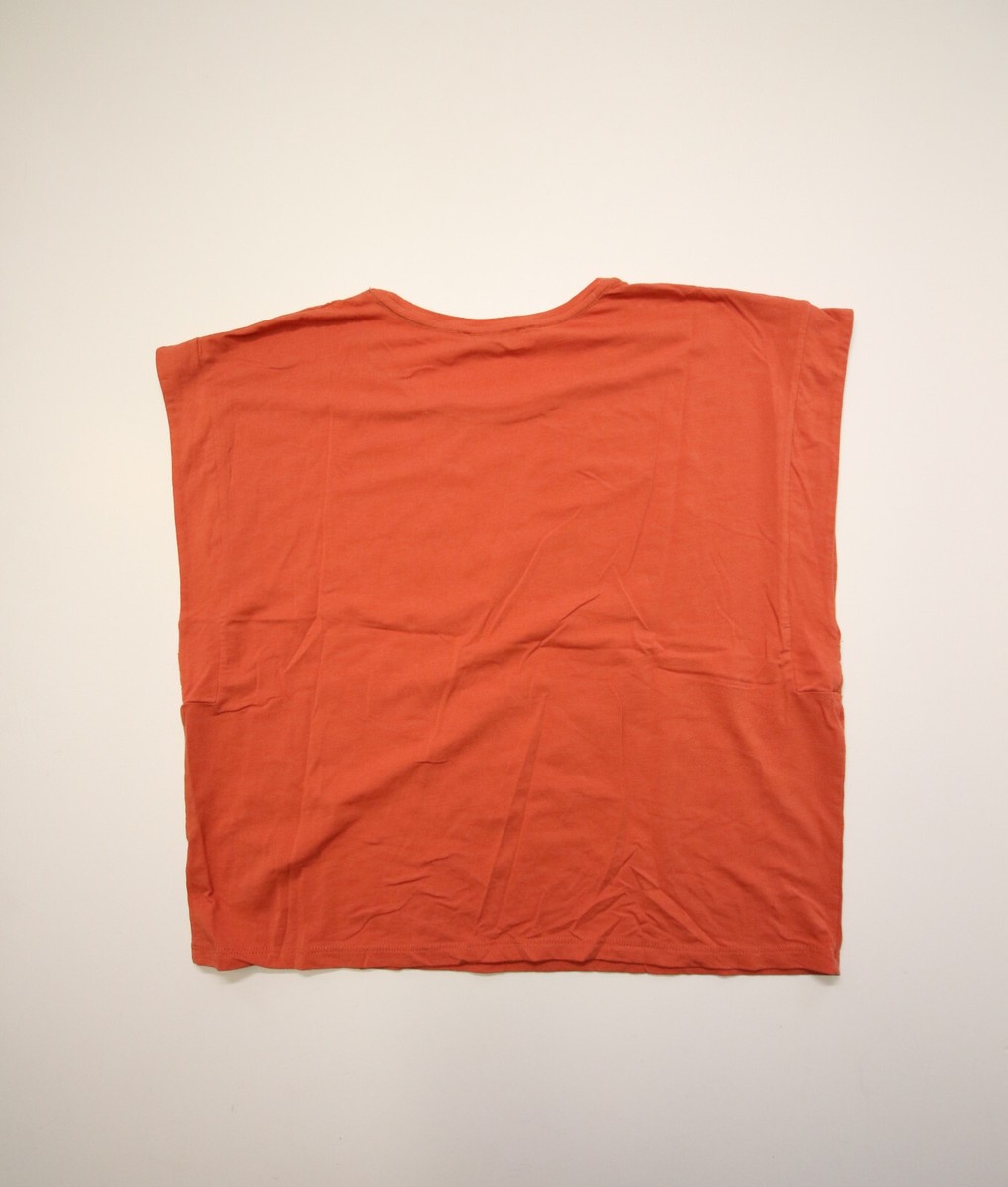 Babaton Aritzia Tank T-Shirt Womens L Levine Orange Cropped