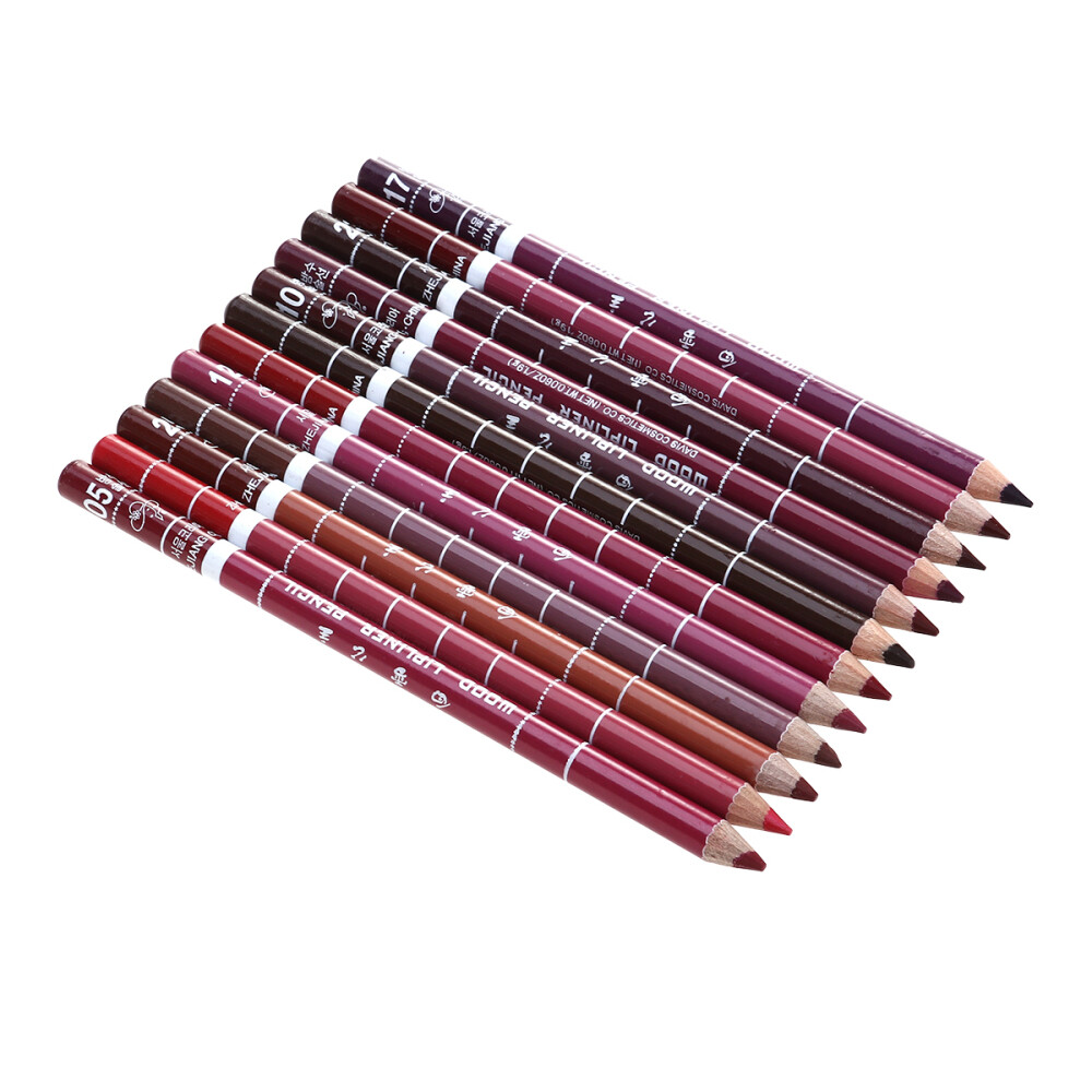 12pcs Women's Professional Makeup Lipliner Waterproof Lip Liner Pencil Set eBay