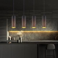 Pendelleuchte HäNgelampe Deckenlampe Esszimmerleuchte Schwarz Goldfarben Dekor