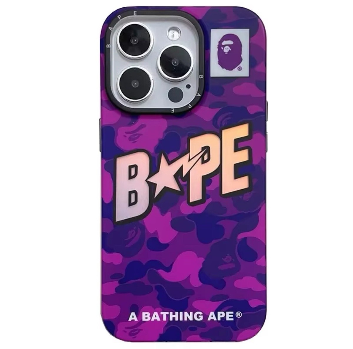 Bape iPhone 16 plus Pro Max purple Camo Phone Case Brand New | eBay