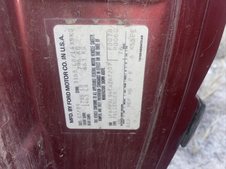 Escotilla trasera Ford Escort 88-90 FOFZ-5840110-B Foto 3 de 3