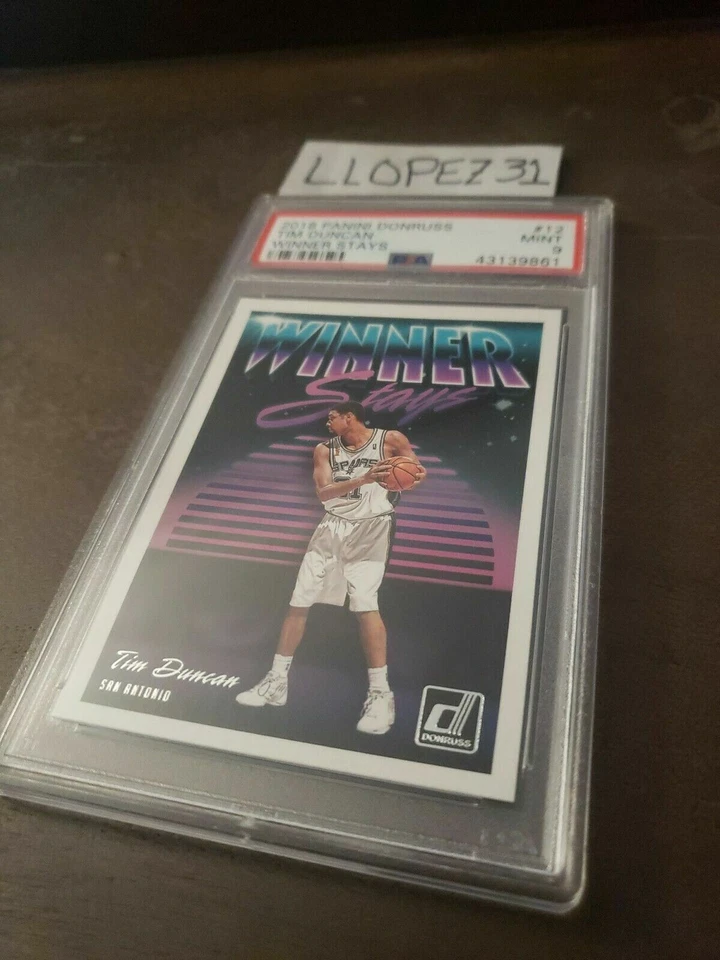 Tim Duncan 2018 Donruss Winner Stays Insert PSA 9*Pop 1* None higher! - Image 3 of 4