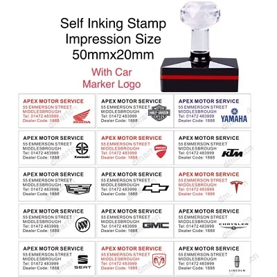 DEXX Motorcycles/Car Self Service Rubber Stamp for Garage Mechanic Shop With Car Logo