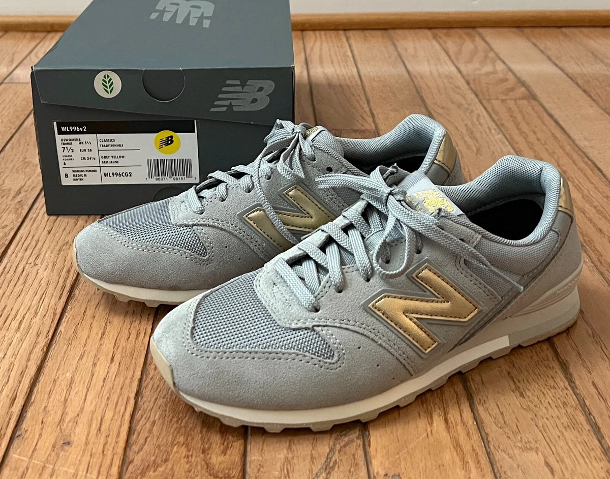 Grey new balance with clearance gold