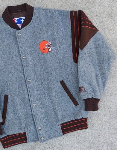 Vintage Wool Cleveland Browns Script Starter Jacket Size Large - Picture 3 of 10