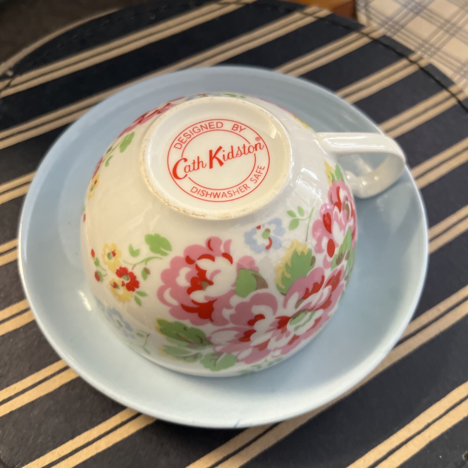 Cath Kidston Spray Roses Breakfast Tea Cup And Saucer Blue Floral Coffee Vintage eBay