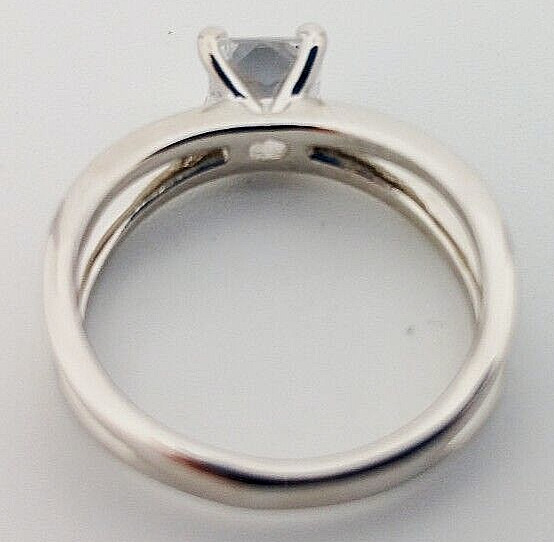 Open Split Solitaire Princess Cut CZ Engagement W… - image 3