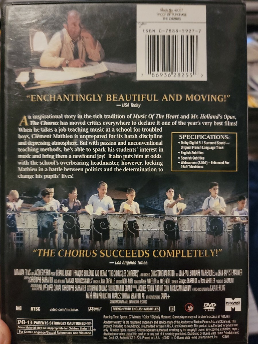 The Chorus (Les Choristes) DVD Rare Hard To Find OOP