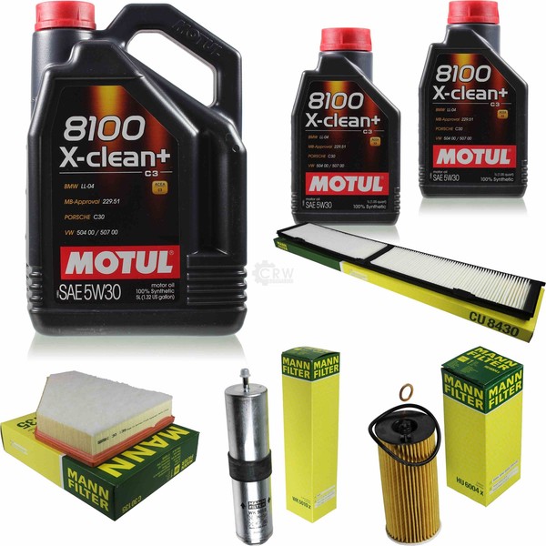 MANN-FILTER Inspektionspaket 7L Motul 5W-30 8100 X-Clean+ FüR Bmw 3Er Touring-image