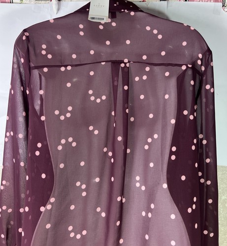 Lipsy London Cranberry Dots Lightweight Blouse Size 14 Brand New With Tags - Picture 5 of 19