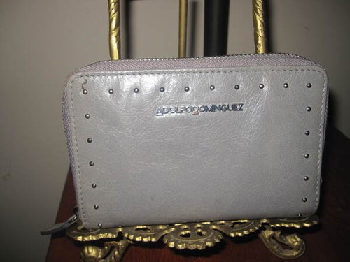 Adolph Dominguez Gray Leather 7" x 4" Clutch Organizer EUC - Picture 2 of 8