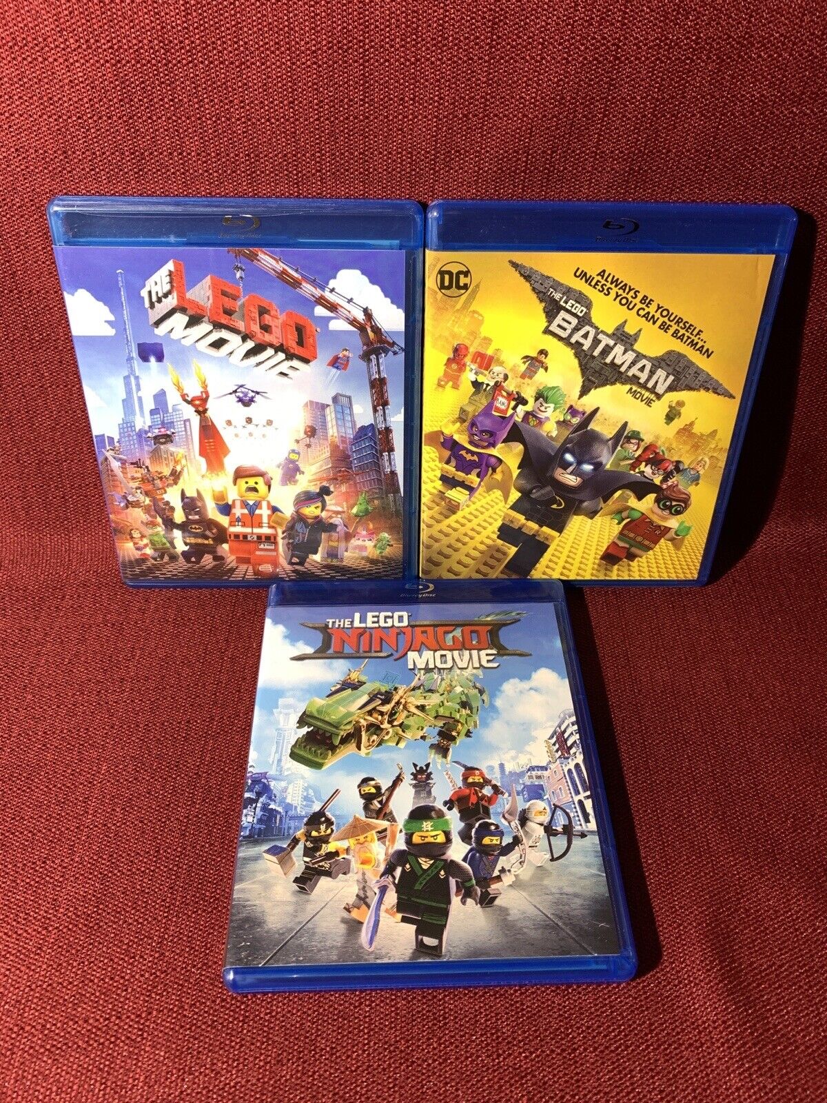 LEGO Blu-ray set: The LEGO Movie, Lego Batman Movie, Lego Ninjago +3  minifigures