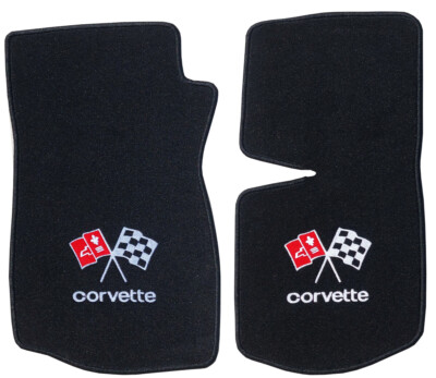 Velours Fußmatten schwarz für Chevrolet Corvette C3 Schaltgetr. Stick Corvette