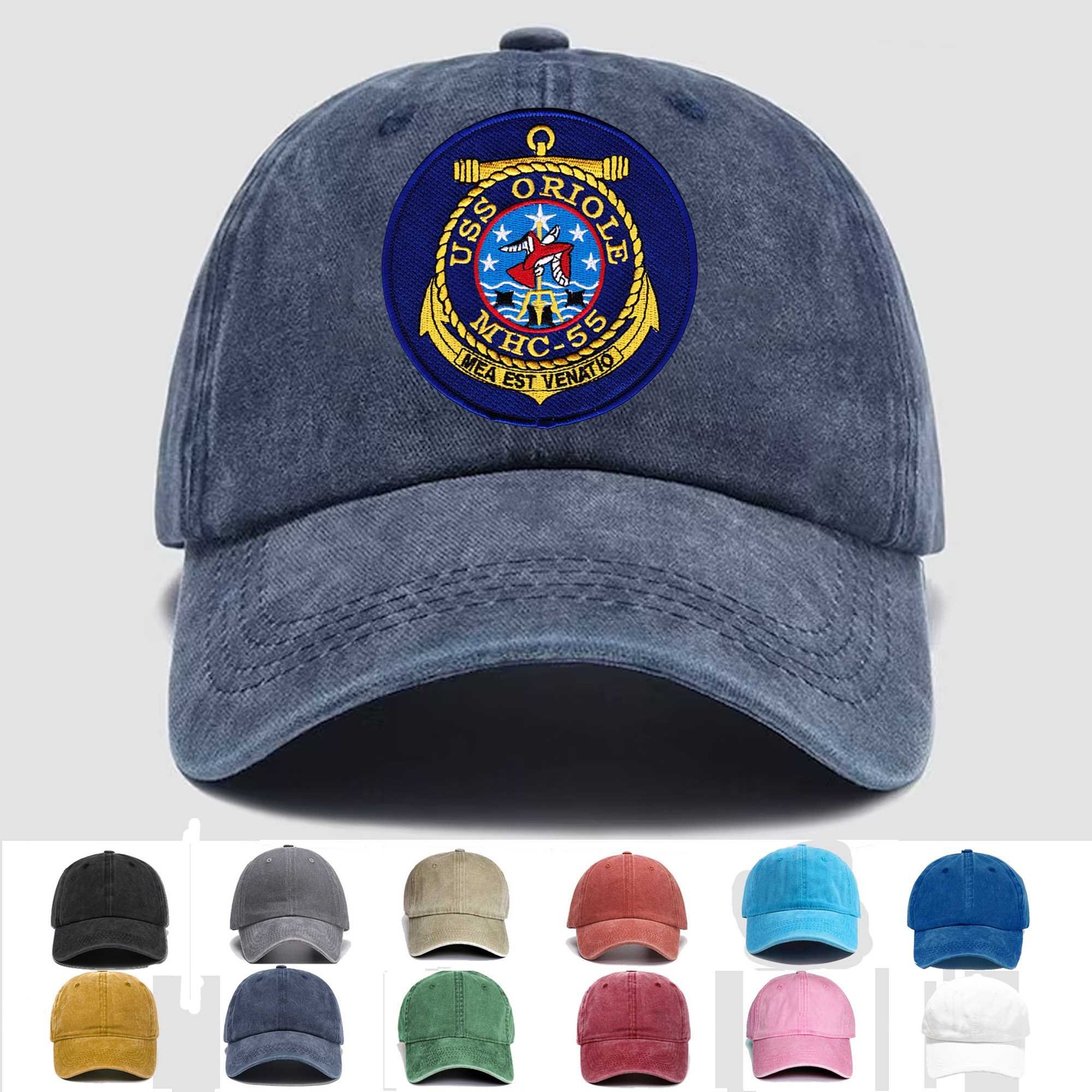 Custom Embroidered Hat MHC-55 USS Oriole, Veteran Cap, Trucker Hat, Gift Idea