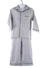 Petite Plume Boys' French Ticking Pajama Set 3 White/Navy NWT