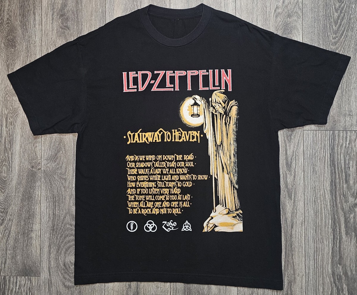 Vintage Led Zeppelin Stairway to Heaven Band T Shirt Bkack Heavy 