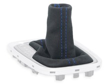 SCHALTMANSCHETTE FUR HYUNDAI KONA automatic DCT SCHALTSACK ALCANTARA NAHT BLAU