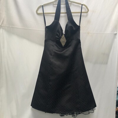 Betsy & Adam Dress Size 6 Womens Halter Black Polka Dot Corset Flare Empire  Wais | eBay