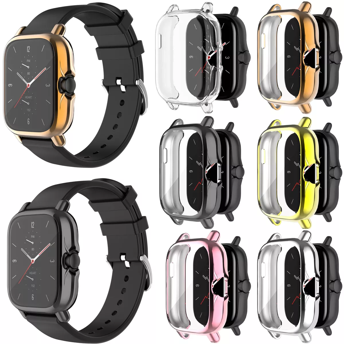 For Huami Amazfit GTS2 A1968 Watch Screen Protector TPU Case Cover