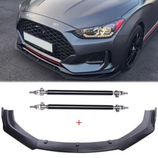 For Hyundai Veloster Turbo Front Bumper Lip Spoiler Splitter Body Kit+Strut Rods