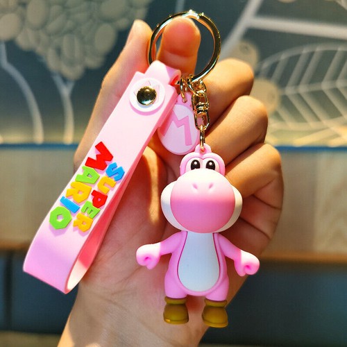 Super Mario Yoshi Keychain Keyring 3D Rubber Wristlet Lobster Clasp Novelty Gift - Picture 6 of 6