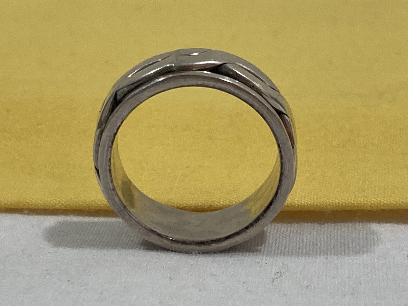 Vintage SIGNED Geometric Wavy Pattern SPINNER Ste… - image 7