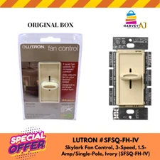 Lutron SFSQ-FH Skylark 1.5-Amp Single Pole 3 Speed Fan Control- Ivory
