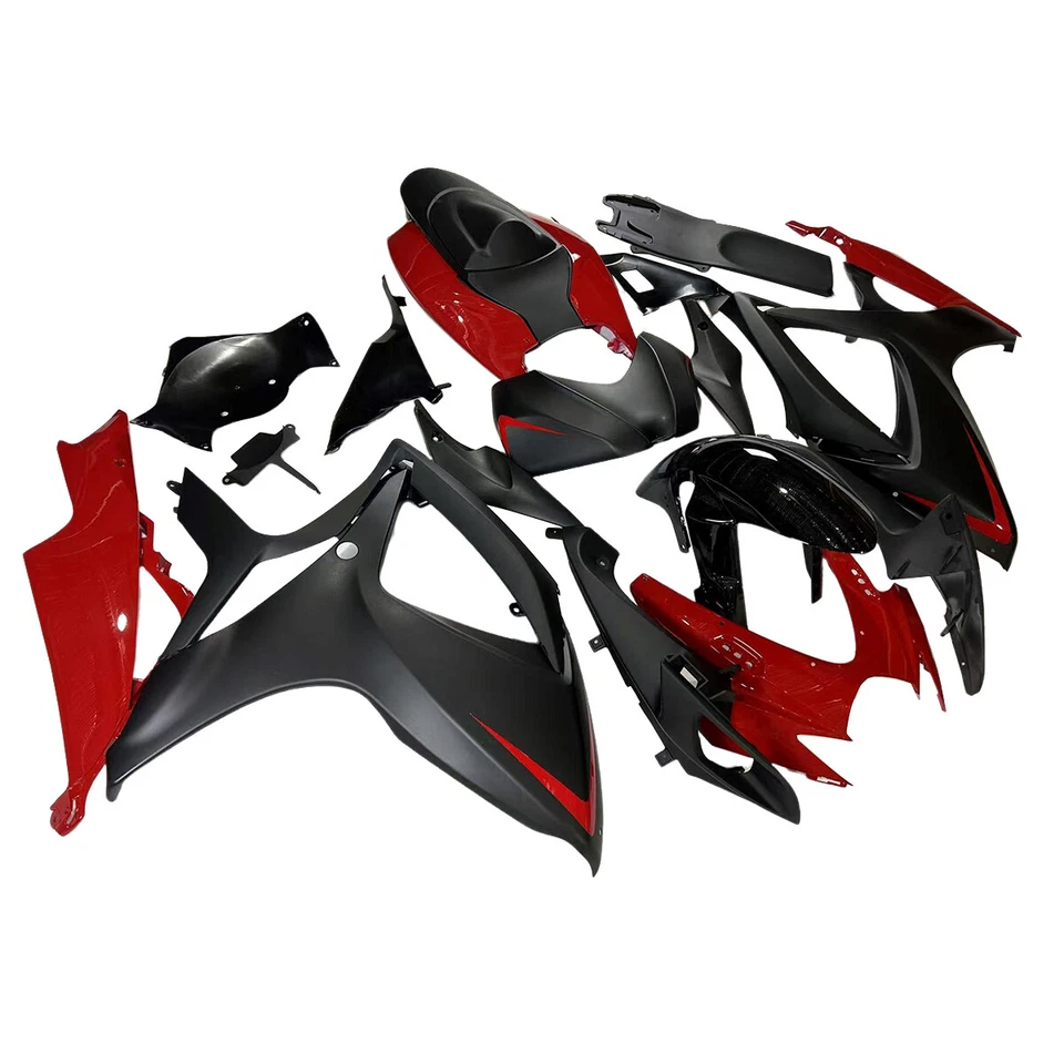 Red Black Fairing Kit For Suzuki GSXR600 GSXR750 2006 2007 K6 Injection Bodywork - Image 2 of 4