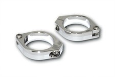 Highsider CNC standpipe clamps, 42-43 mm, chromed