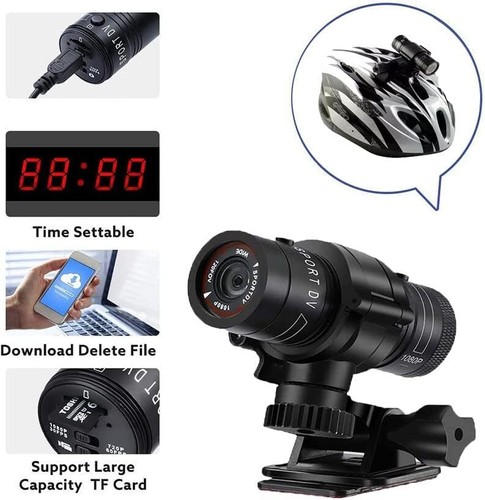 Motorcycle Helmet Camera, Bike Video Camera- 1080p Sports Action Camera Black - Picture 2 of 6