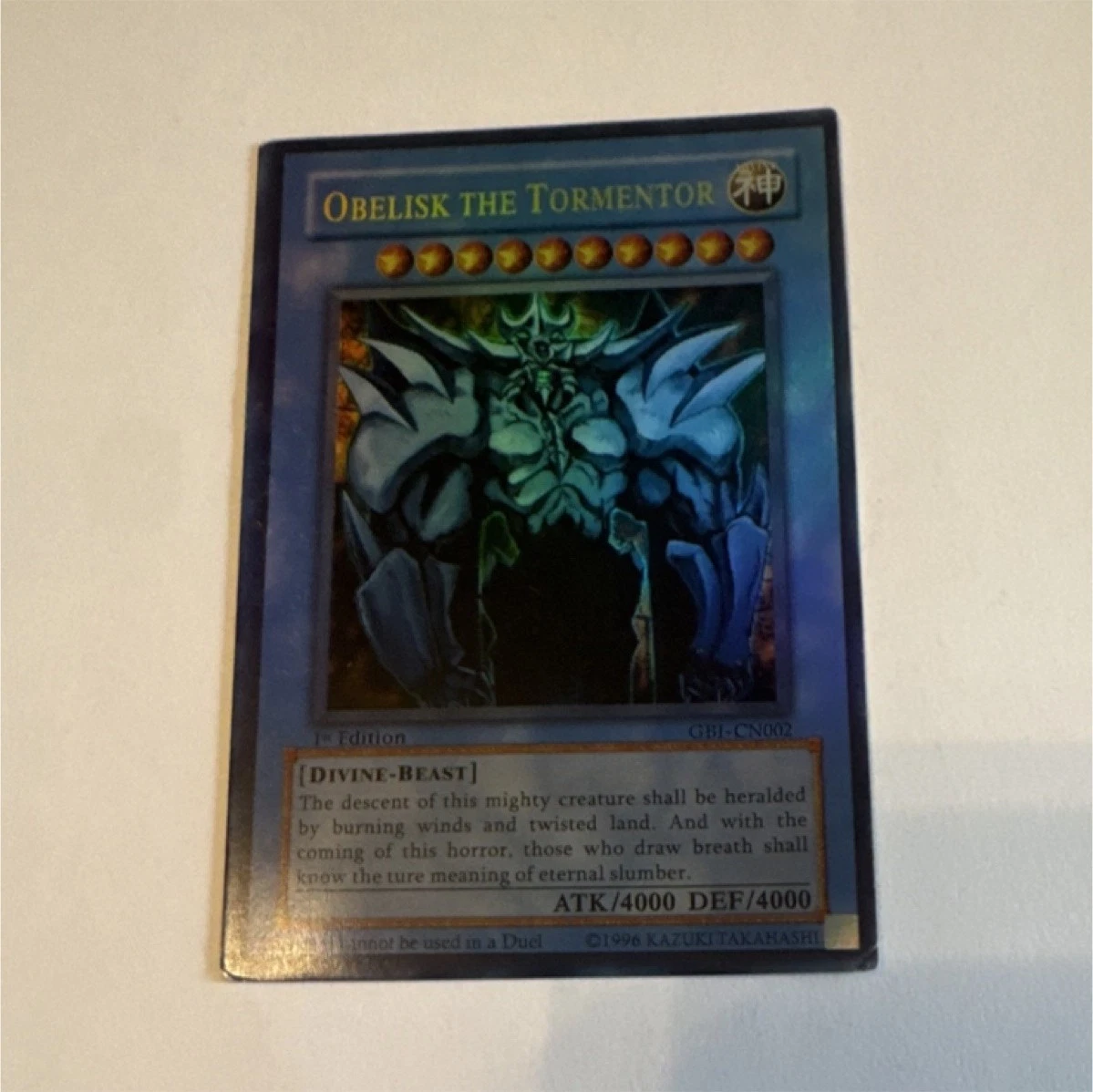 Obelisk The Tormentor GBI-002 Yu-Gi-Oh! Duel Monsters
