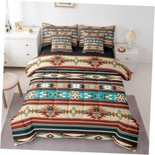 Bohemian Aztec Bed in a Bag Boho Exotic 7 PCS Comforter Set Queen Multi 01