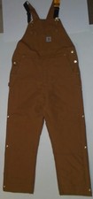 NWT Carhartt Men's Loose Fit Firm Duck Insulated Bib Overall Brown Level 2 - LT
