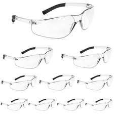 10 Pack Clear Safety Glasses with ANSI Z87.1 Scratch Resistant Eyewear for Wome