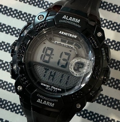 Armitron Pro Sport Mens Watch 46mm Black Digital Alarm Chronograph 100M 40/8209