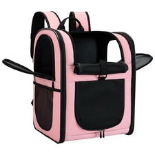 Dog Cat Carrier Backpack for 4-18lb Pets - Ventilated Safe Design with Padd...