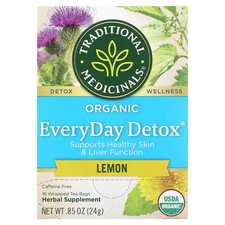 Organic EveryDay Detox , Lemon, Caffeine Free, 16 Wrapped Tea Bags, 0.85 oz 24