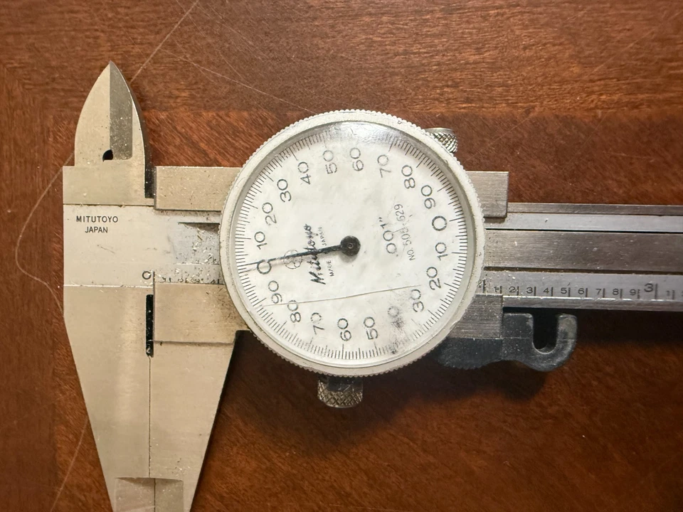 Vintage Mitutoyo Dial Caliper Made in Japan 505-626 Stainless Hardened  Case - Image 2 of 4