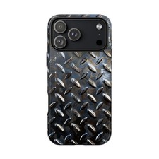 Metallic Diamond Plate Chrome Printed - Phone Case for iPhone  Galaxy  Pixel