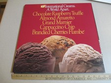 Baskin Robbins ice cream 1986 INTERNATIONAL CREAMS truffle Marnier flambe sign