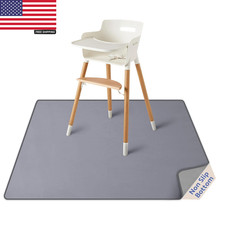Baby Splat Mat for under High Chair, 50.4 X 50.4 Inch Wipeable Splash Mat, Water