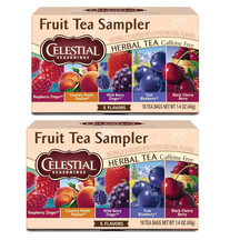 Celestial Seasonings Herbal Tea Fruit Tea Sampler, Two Box Lot Total 36 Tea Bags