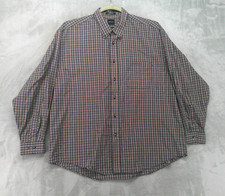 Arrow Shirt Mens XL 17 17.5 Multicolor Plaid Button Down Wrinkle Free Pocket