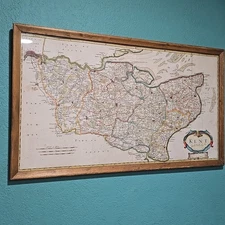 Antique Hand Colored Map Of Kent By Robert Morden